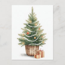 Árvore de Natal em Aquarela Minimalista