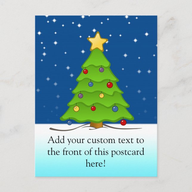Cartão Postal De Festividades Árvore de Natal em Neve (Frente)