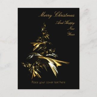 Cartão Postal De Festividades Árvore de Natal em Preto 001