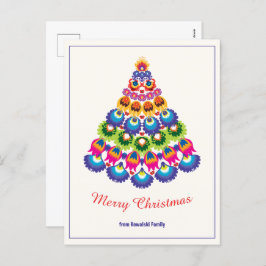 Cartão Postal De Festividades 🎄 árvore de Natal - estilo folclore