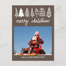 Cartão Postal De Festividades Árvore de Natal | Feliz Natal Script | Foto