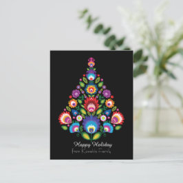 Cartão Postal De Festividades 🎄 árvore de Natal - folclore [preto] Feriado