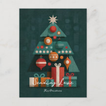 Árvore de Natal Geométrica Retrô