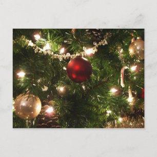 Cartão Postal De Festividades Árvore de Natal I Feriado Verde Bonito e Vermelho