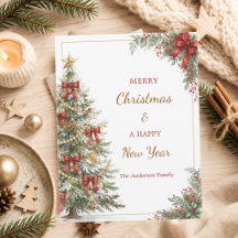 Árvore de Natal laços vermelhos Ano Novo