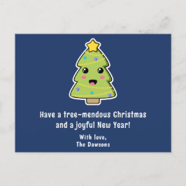 Cartão Postal De Festividades Árvore de Natal linda, Marinho fantástico de árvor