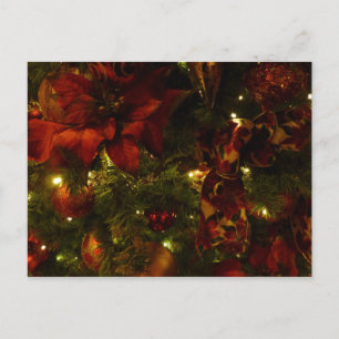 Cartão Postal De Festividades Árvore de Natal Marrom e Dourada II