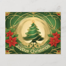 Cartão Postal De Festividades Árvore de Natal Moderna e Elegante com Acabamento 