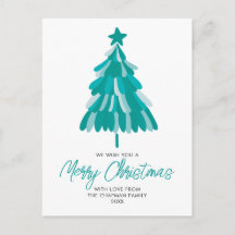 Árvore de Natal Moderna Verde Turquesa de Inverno