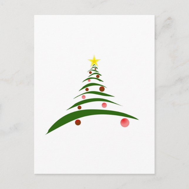 Cartão Postal De Festividades Árvore de Natal na moda (Frente)