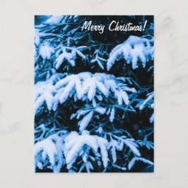 Cartão Postal De Festividades Árvore de Natal na Neve de Inverno