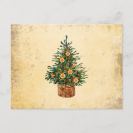 Cartão Postal De Festividades Árvore de Natal País Saudação Tradicional Simples