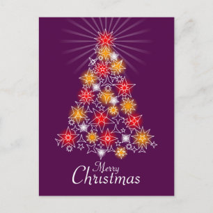 Cartão Postal De Festividades Árvore de Natal Red & Dourada Star 3