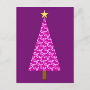 Cartão Postal De Festividades Árvore de natal roxa