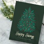 Cartão Postal De Festividades Árvore de Natal Simples e Moderna de Feriados Feli<br><div class="desc">O logotipo da sua empresa pode ser adicionado no verso. Modifique a mensagem de feriado,  o nome comercial ou o nome da empresa. Disponível aqui: http://www.zazzle.com/selectpartysupplies</div>