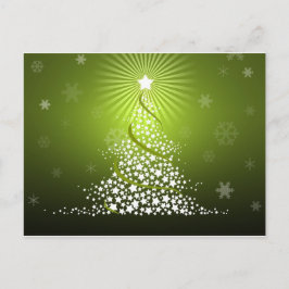 Cartão Postal De Festividades Árvore de Natal verde do vetor