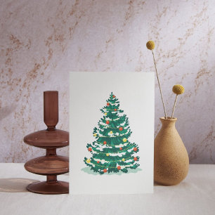 Cartão Postal De Festividades Árvore de Neve Natal