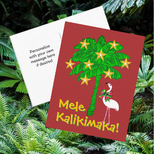 Cartão Postal De Festividades Árvore de Palmeira Tropical Flamingo Branco Person