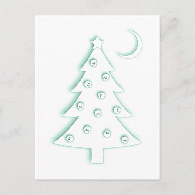 Cartão Postal De Festividades Árvore Macabre de Natal (Frente)
