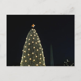 Cartão Postal De Festividades Árvore Nacional de Natal e Monumento a Washington 