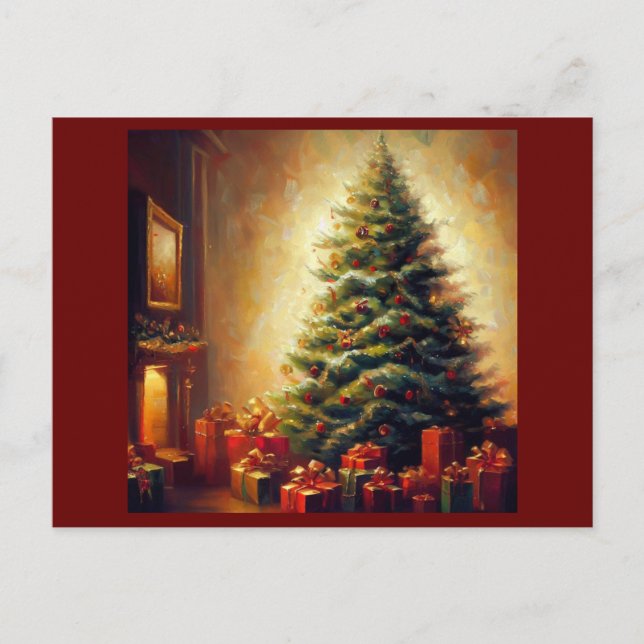 Cartão Postal De Festividades Árvore Natal 1 (Frente)