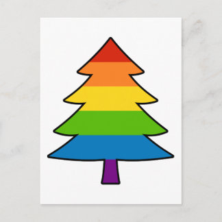 Cartão Postal De Festividades Árvore Rainbow Gay Xmas