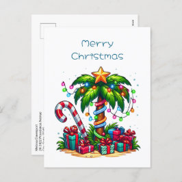 Cartão Postal De Festividades Árvore Tropical de Palma de Natal