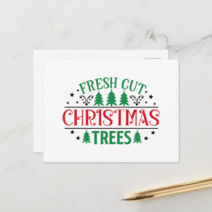 Cartão Postal De Festividades Árvores de Natal cortadas