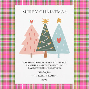 Cartão Postal De Festividades Árvores de Natal Modernas Boho
