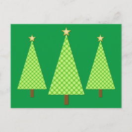 Cartão Postal De Festividades Árvores de Natal modernas da bolinhas verde limão
