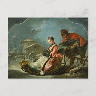 Cartão Postal De Festividades As quatro estações: Inverno por François Boucher