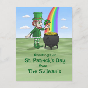 Cartão Postal De Festividades As saudações de Dia de São Patrício dos Leprechaun