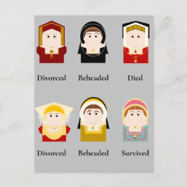 Cartão Postal De Festividades As seis esposas de Henrique VIII