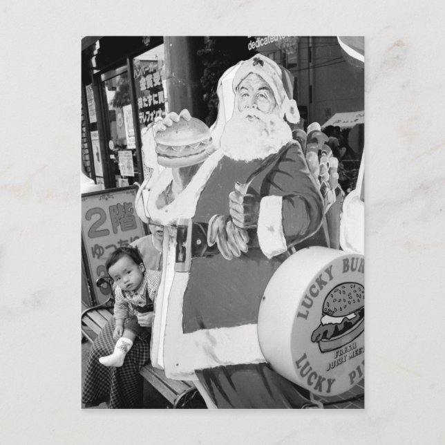 Cartão Postal De Festividades Ásia, Japão, Hakodate. Papai Noel no Japão (Frente)