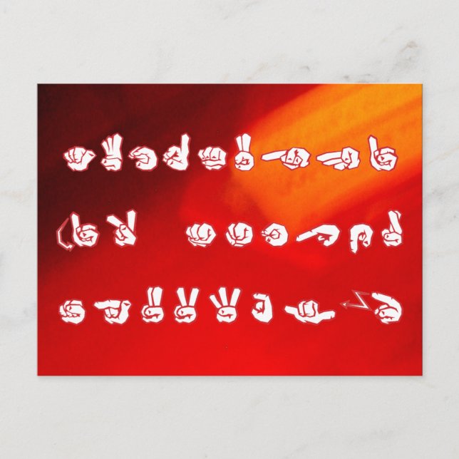 Cartão Postal De Festividades ASL nenhum L vermelho para o Natal (Frente)