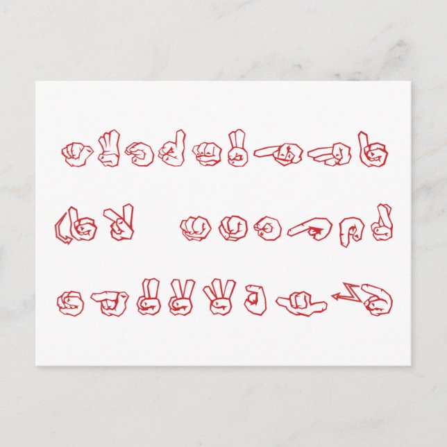 Cartão Postal De Festividades ASL nenhum L vermelho para o Natal (Frente)