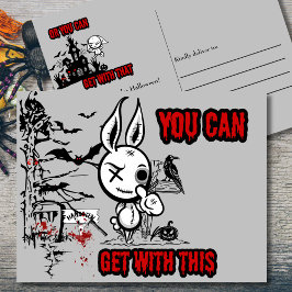 Cartão Postal De Festividades Assombrando Bunny Halloween