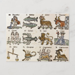 Cartão Postal De Festividades Astrologia Vintage - Sinais de Arte Zodiac