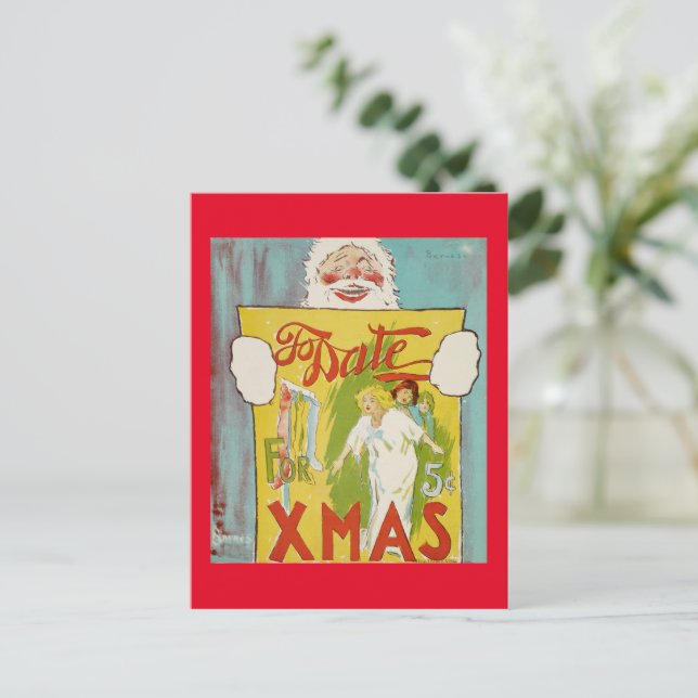 Cartão Postal De Festividades Até À Data Para O Natal (Em pé/Frente)