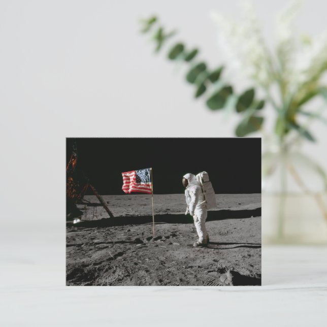 Cartão Postal De Festividades Aterrissagem de Lua Apollo 1969 (Em pé/Frente)