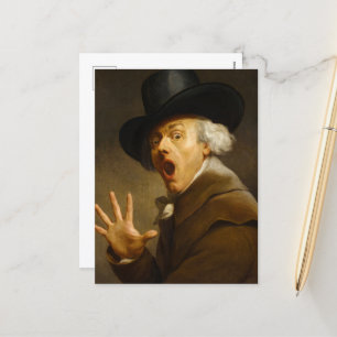 Cartão Postal De Festividades Autorretrato, a surpresa de Joseph Ducreux