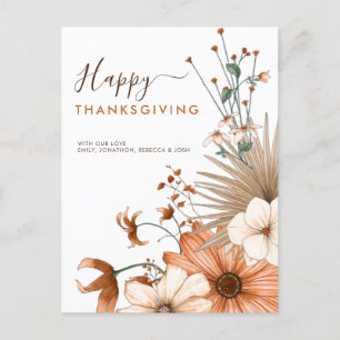 Cartão Postal De Festividades Autumals Foliage Feliz Dia de Ação de Graças