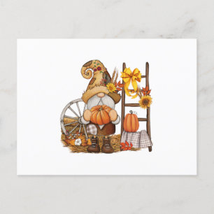 Cartão Postal De Festividades Autumn Country Pumpkin Harvest Gnome