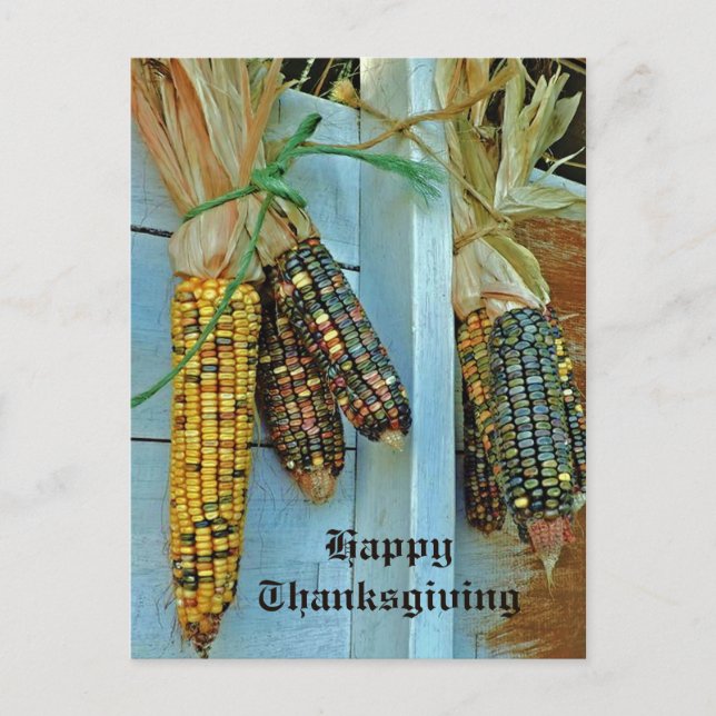 Cartão Postal De Festividades Autumn Fall Indian Corn (Frente)