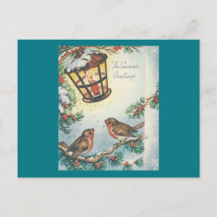 Cartão Postal De Festividades Aves natais vintages