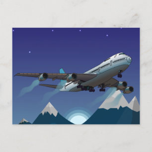Cartão Postal De Festividades Avião. Jumbo.