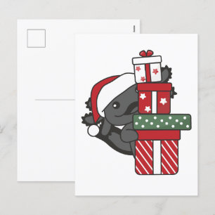 Cartão Postal De Festividades Axolotl Natal Gift Animais de inverno Axolotl