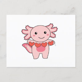 Cartão Postal De Festividades Axolotl Para Animais Dias de os namorados Cujos