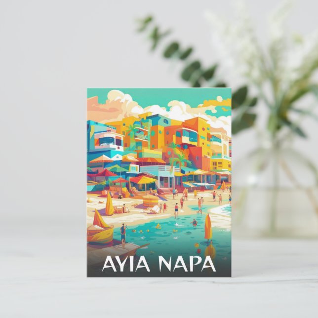 Cartão Postal De Festividades Ayia Napa turista de Chipre (Em pé/Frente)