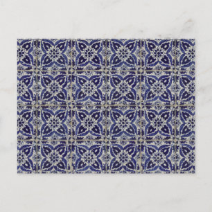 Cartão Postal De Festividades Azulejos Russos Italianos Azulejo Azul Branco Geom